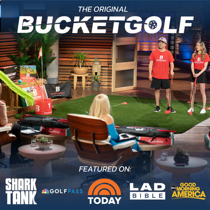 BUCKETGOLF 9 Hole Bundle with Clubs, Outdoor Golf Game for All Ages